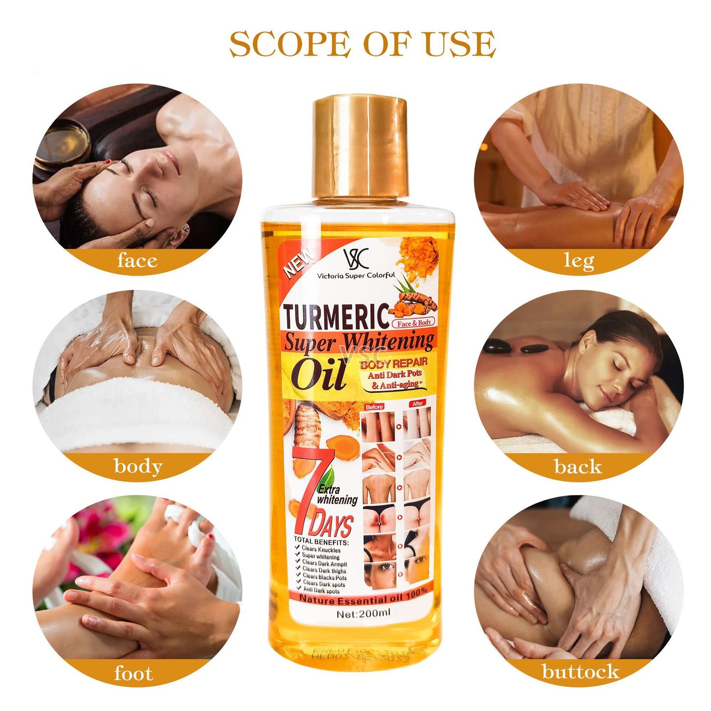 Turmeric Facial Body Moisturizing Massage Oil