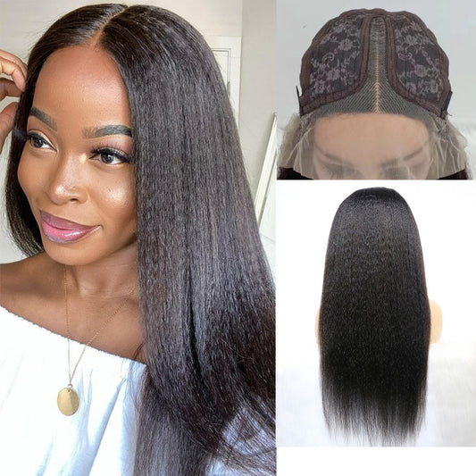 Kinky Straight Part Lace Front Human Hair Wig