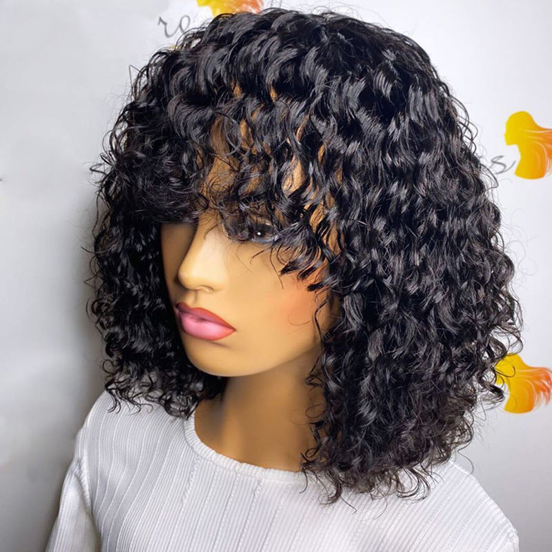 BOB Wig Full Machine Made Wig Water Wave