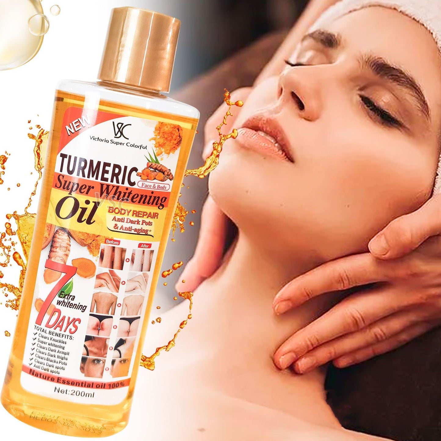 Turmeric Facial Body Moisturizing Massage Oil