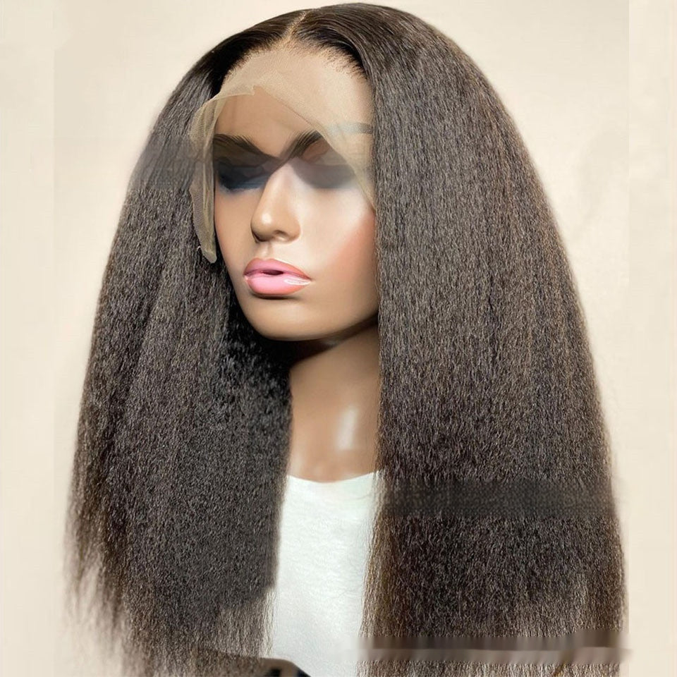 Kinky Straight Part Lace Front Human Hair Wig